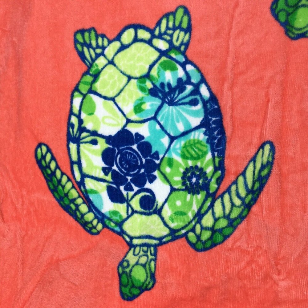 2 pc Cynthia Rowley Sea Turtle Beach Towel Set Hawaiian Tropical Floral Pool Spa - Picture 10 of 15